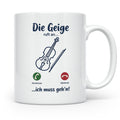 Geige Tasse mit Spruch Die Geige ruft an Geschenk für Geiger – Weiß [farbe:weiß]