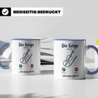 Geige Tasse mit Spruch Die Geige ruft an Geschenk für Geiger – Blau [farbe:blau]