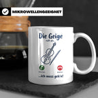 Geige Tasse mit Spruch Die Geige ruft an Geschenk für Geiger – Weiß [farbe:weiß]