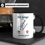 Geige Tasse mit Spruch Die Geige ruft an Geschenk für Geiger – Schwarz [farbe:schwarz]