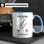 Geige Tasse mit Spruch Die Geige ruft an Geschenk für Geiger – Blau [farbe:blau]