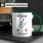 Geige Tasse mit Spruch Die Geige ruft an Geschenk für Geiger – Grün [farbe:grün]