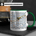 Posaune Tasse mit Noten Motiv, Geschenk für Posaunist & Musi – Grün [farbe:grün]
