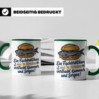 Fischbrötchen Tasse mit Spruch aus dem Norden | Maritimes Kü – Grün [farbe:grün]