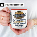 Fischbrötchen Tasse mit Spruch aus dem Norden | Maritimes Kü – Rot [farbe:rot]