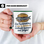 Fischbrötchen Tasse mit Spruch aus dem Norden | Maritimes Kü – Grün [farbe:grün]