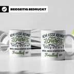 Tasse Veganer Spruch Ich esse keine Tiere weil mein Körper k – Weiß [farbe:weiß]