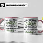 Tasse Veganer Spruch Ich esse keine Tiere weil mein Körper k – Rosa [farbe:rosa]