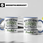 Tasse Veganer Spruch Ich esse keine Tiere weil mein Körper k – Blau [farbe:blau]