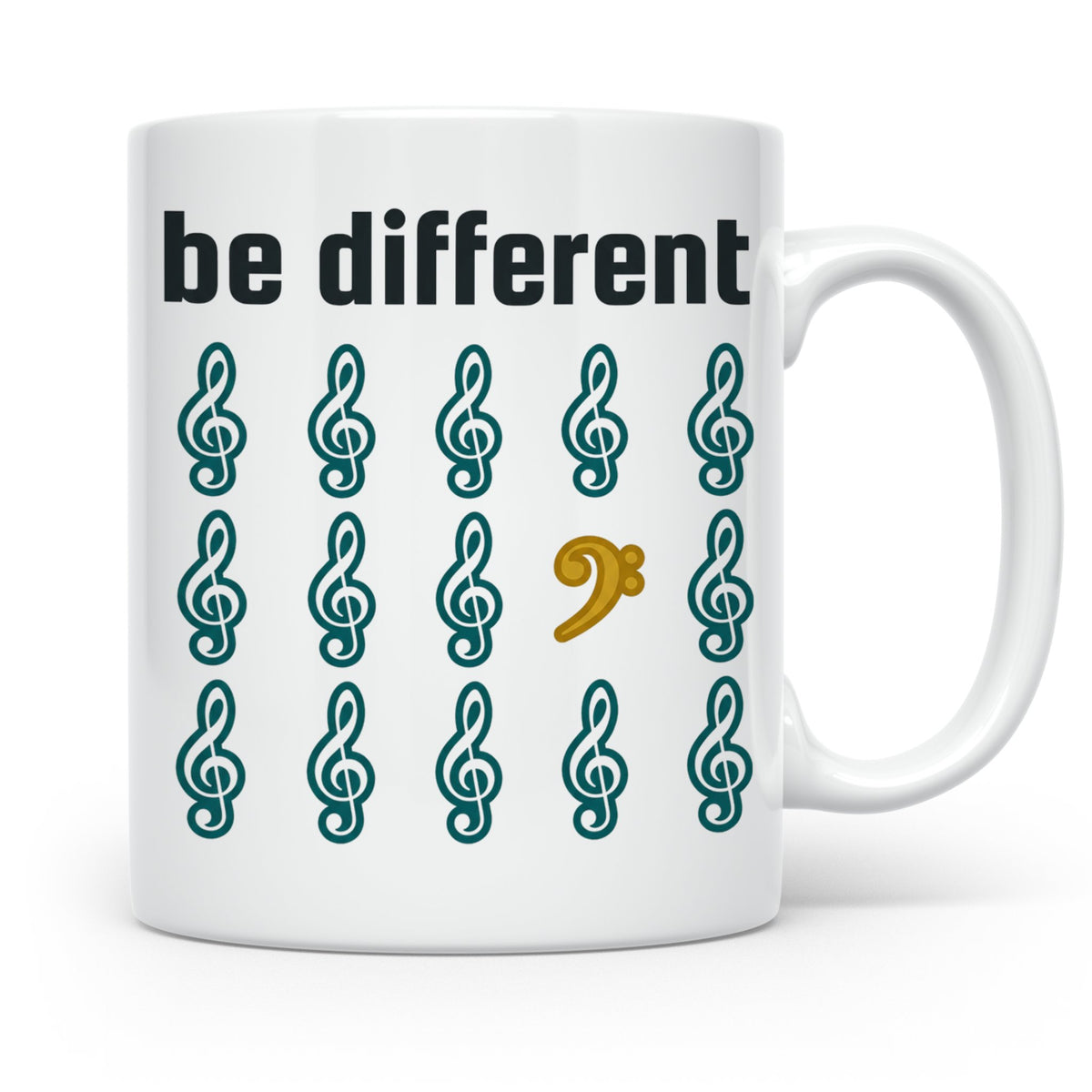 Musiker Tasse Be Different Bassschlüssel, Kaffeetasse mit No – Weiß [farbe:weiß]