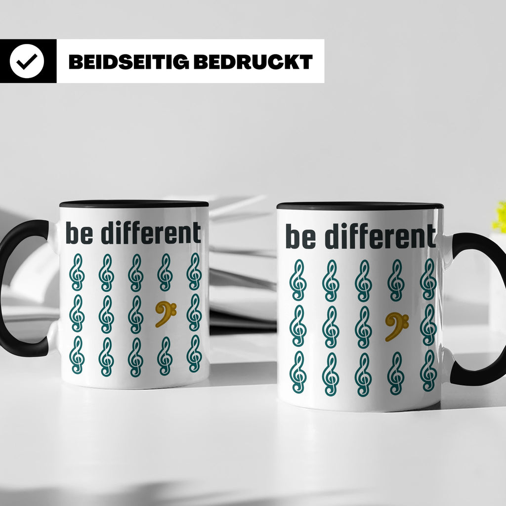 Musiker Tasse Be Different Bassschlüssel, Kaffeetasse mit No – Schwarz [farbe:schwarz]