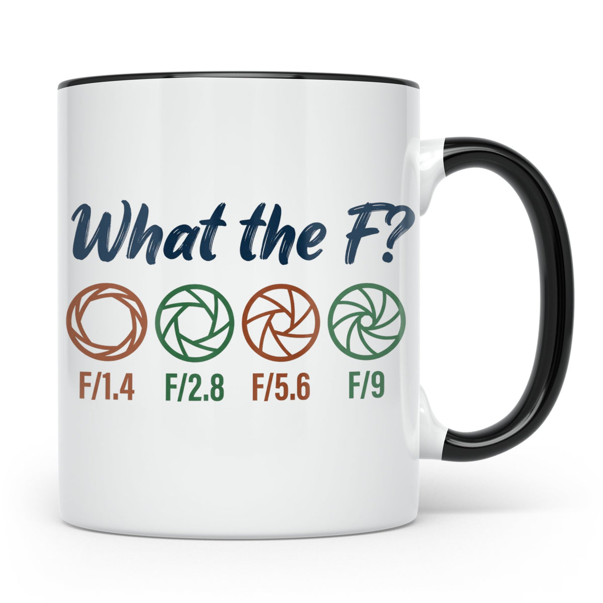 Fotografen Tasse What the F, lustiger Blende F-Stop Spruch,  – Schwarz [farbe:schwarz]