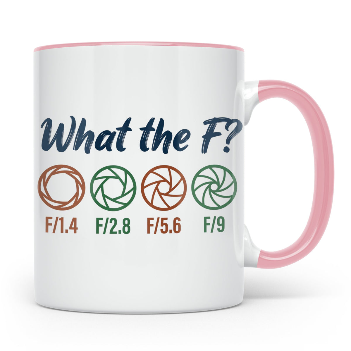 Fotografen Tasse What the F, lustiger Blende F-Stop Spruch,  – Rosa [farbe:rosa]