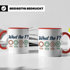 Fotografen Tasse What the F, lustiger Blende F-Stop Spruch,  – Rot [farbe:rot]