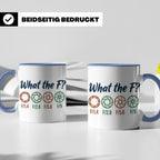 Fotografen Tasse What the F, lustiger Blende F-Stop Spruch,  – Blau [farbe:blau]