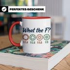 Fotografen Tasse What the F, lustiger Blende F-Stop Spruch,  – Rot [farbe:rot]