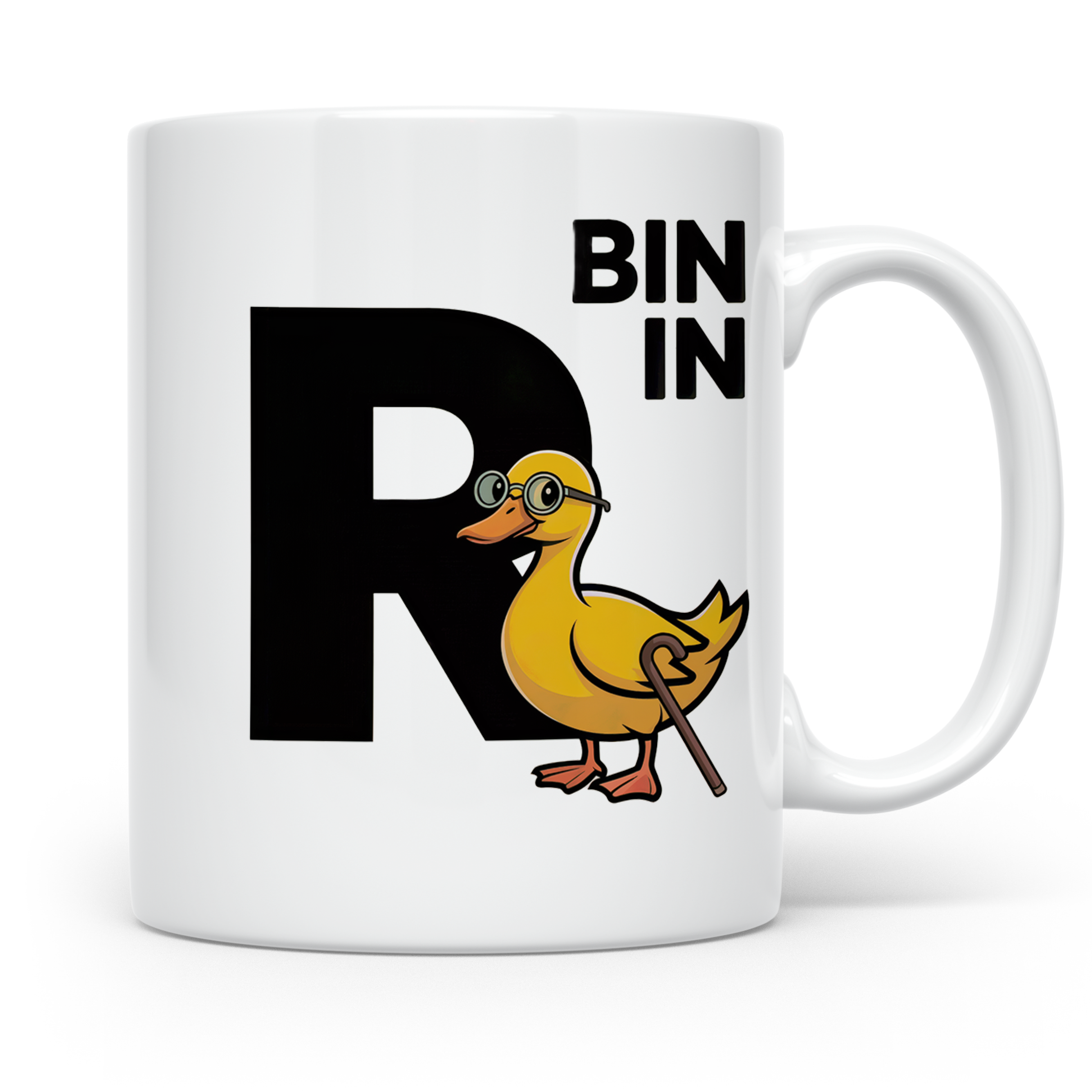 Bin in Rente Ente Kaffeetasse - Rentner Design Geschenkidee  – Weiß [farbe:weiß]