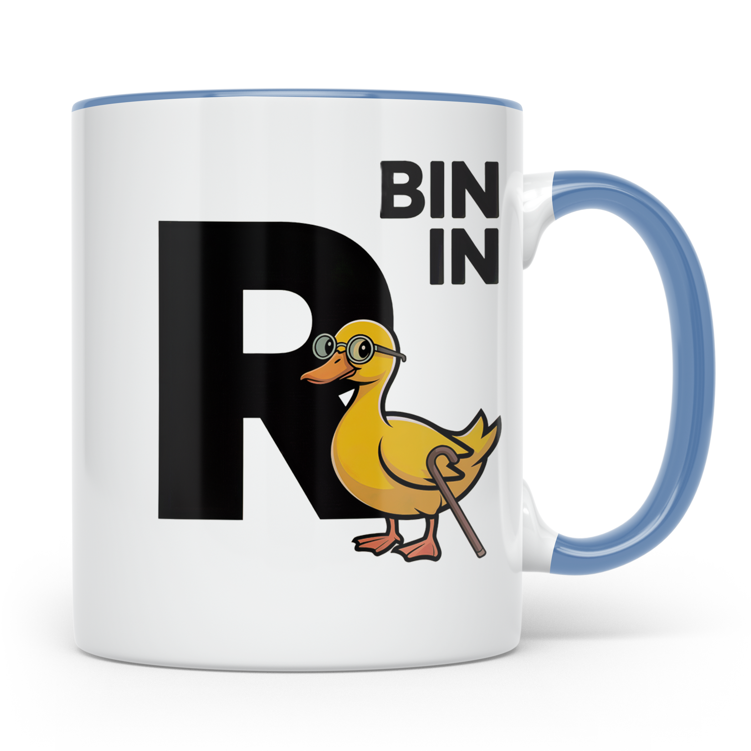 Bin in Rente Ente Kaffeetasse - Rentner Design Geschenkidee  – Blau [farbe:blau]