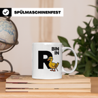 Bin in Rente Ente Kaffeetasse - Rentner Design Geschenkidee  – Weiß [farbe:weiß]