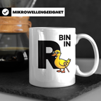 Bin in Rente Ente Kaffeetasse - Rentner Design Geschenkidee  – Weiß [farbe:weiß]