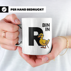 Bin in Rente Ente Kaffeetasse - Rentner Design Geschenkidee  – Weiß [farbe:weiß]