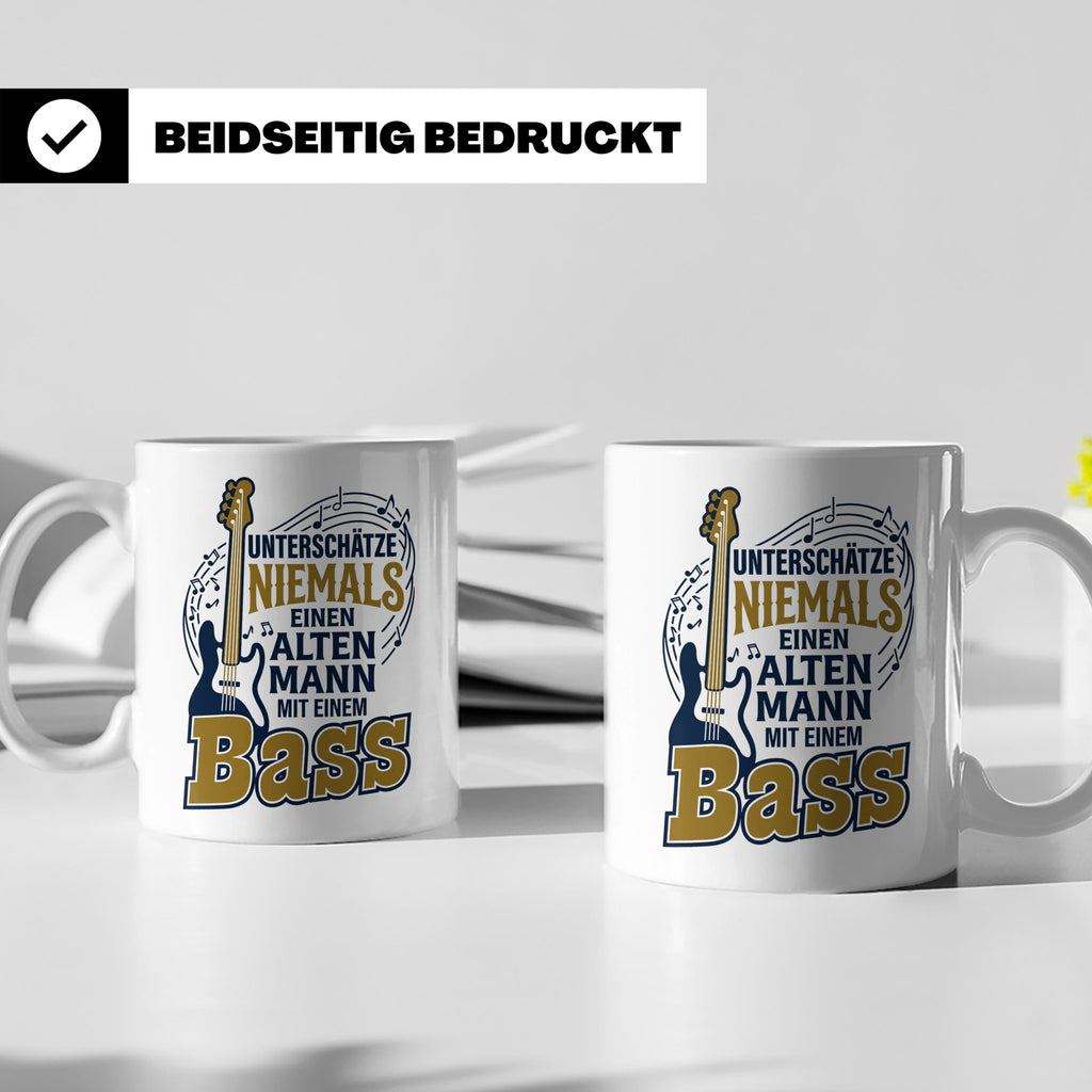 Bassist Tasse Alter Mann mit Bass Spruch E-Bass Geschenk für – Weiß [farbe:weiß]