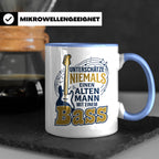 Bassist Tasse Alter Mann mit Bass Spruch E-Bass Geschenk für – Blau [farbe:blau]