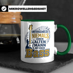 Bassist Tasse Alter Mann mit Bass Spruch E-Bass Geschenk für – Grün [farbe:grün]
