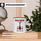 Bassist Tasse mit Spruch Bass Guitar is calling, E-Bass Kaff – Schwarz [farbe:schwarz]