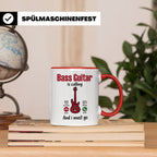Bassist Tasse mit Spruch Bass Guitar is calling, E-Bass Kaff – Rot [farbe:rot]