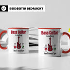 Bassist Tasse mit Spruch Bass Guitar is calling, E-Bass Kaff – Rot [farbe:rot]
