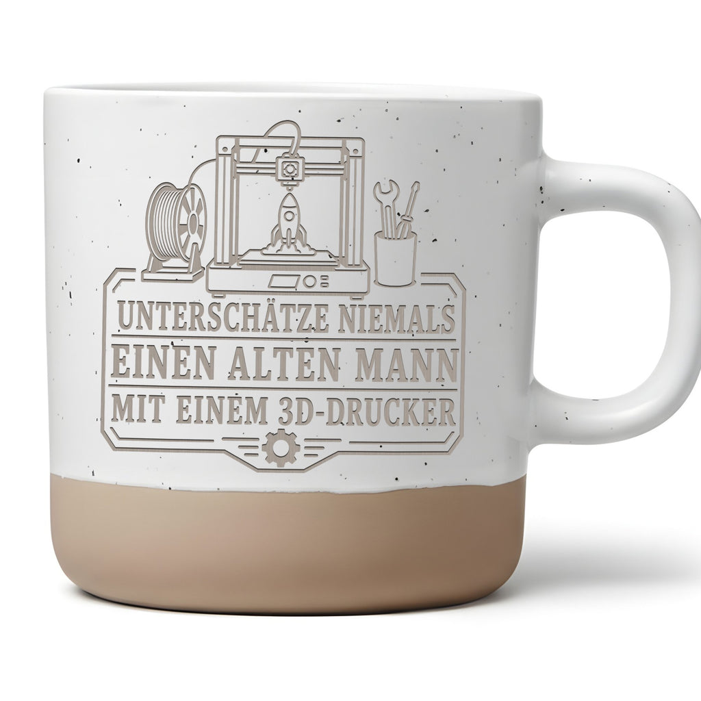 Unterschätze niemals einen alten Mann mit 3D-Drucker Tasse - Geschenk  – Bild 1