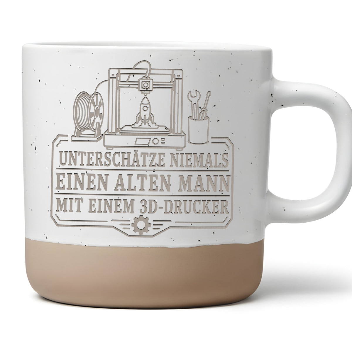 Unterschätze niemals einen alten Mann mit 3D-Drucker Tasse - Geschenk  – Bild 1