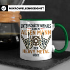 Heavy Metal Tasse Alter Mann | Rocker Kaffeebecher mit Penta – Grün [farbe:grün]