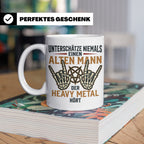 Heavy Metal Tasse Alter Mann | Rocker Kaffeebecher mit Penta – Weiß [farbe:weiß]