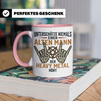 Heavy Metal Tasse Alter Mann | Rocker Kaffeebecher mit Penta – Rosa [farbe:rosa]