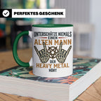 Heavy Metal Tasse Alter Mann | Rocker Kaffeebecher mit Penta – Grün [farbe:grün]
