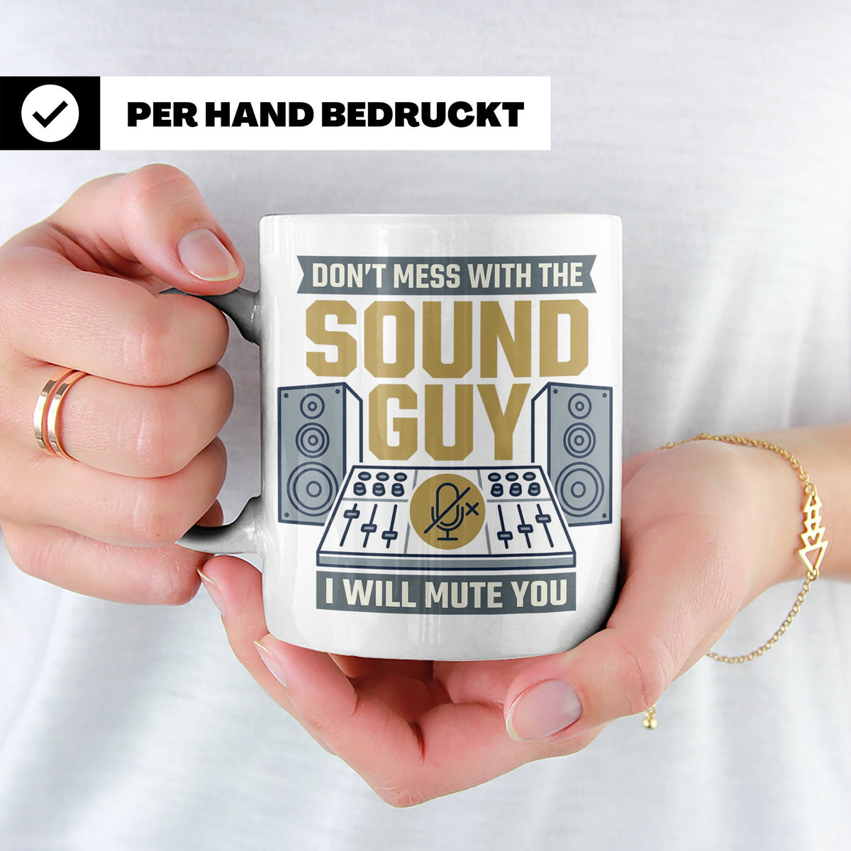 Tontechniker Tasse Don't Mess With The Sound Guy, Kaffeetass – Weiß [farbe:weiß]