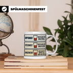 Ingenieur Tasse Glas halb voll leer lustiger Spruch Geschenk – Weiß [farbe:weiß]