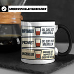 Ingenieur Tasse Glas halb voll leer lustiger Spruch Geschenk – Schwarz [farbe:schwarz]