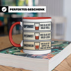 Ingenieur Tasse Glas halb voll leer lustiger Spruch Geschenk – Rot [farbe:rot]