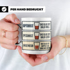 Ingenieur Tasse Glas halb voll leer lustiger Spruch Geschenk – Weiß [farbe:weiß]