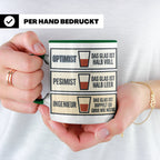 Ingenieur Tasse Glas halb voll leer lustiger Spruch Geschenk – Grün [farbe:grün]
