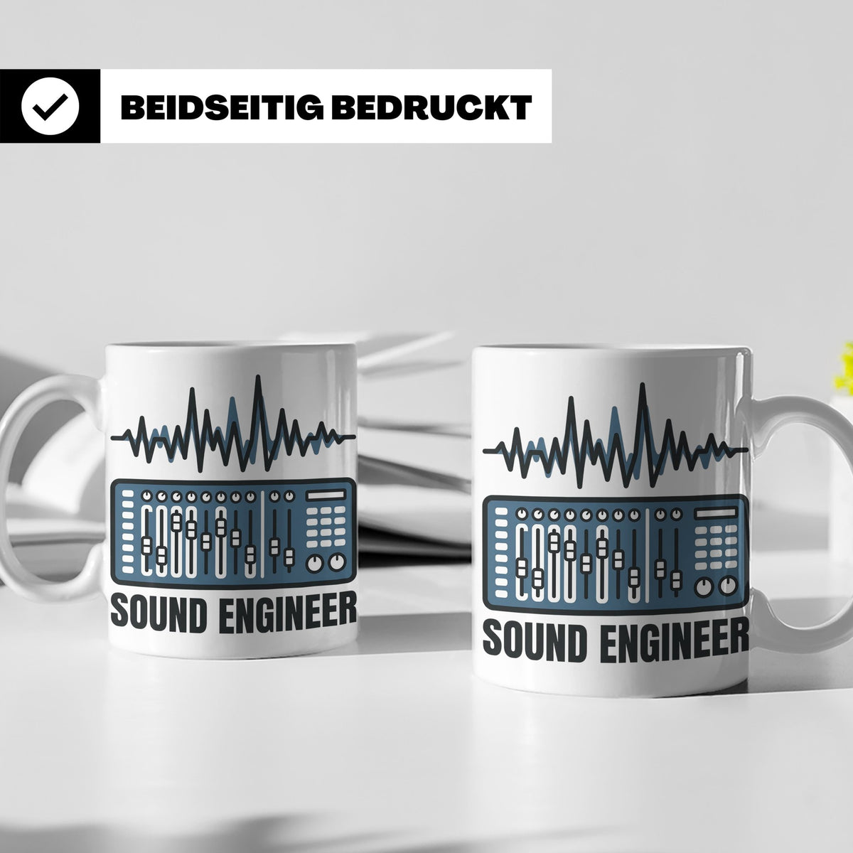 Tontechniker Tasse für Sound Engineer & Audio Engineer, Kaff – Weiß [farbe:weiß]