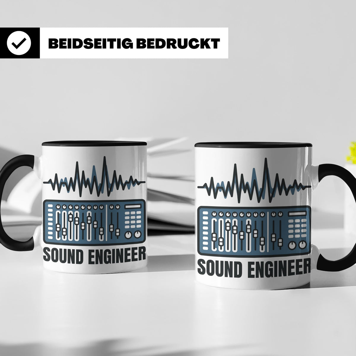 Tontechniker Tasse für Sound Engineer & Audio Engineer, Kaff – Schwarz [farbe:schwarz]