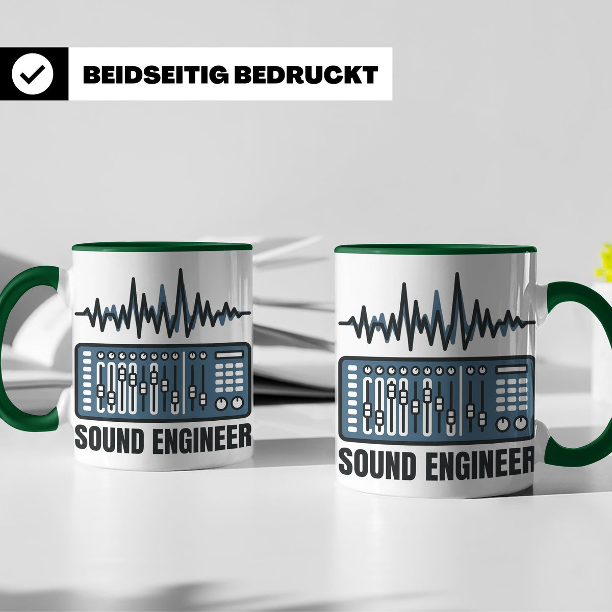 Tontechniker Tasse für Sound Engineer & Audio Engineer, Kaff – Grün [farbe:grün]