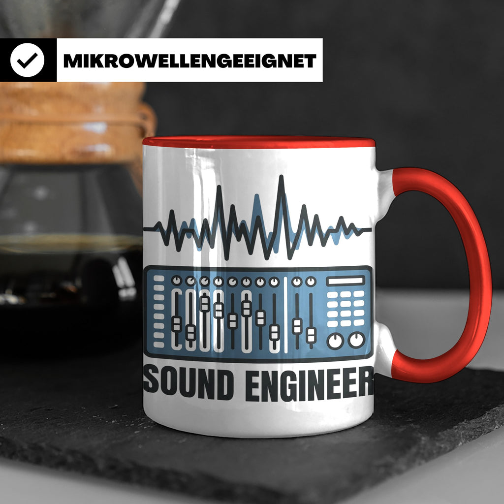 Tontechniker Tasse für Sound Engineer & Audio Engineer, Kaff – Rot [farbe:rot]