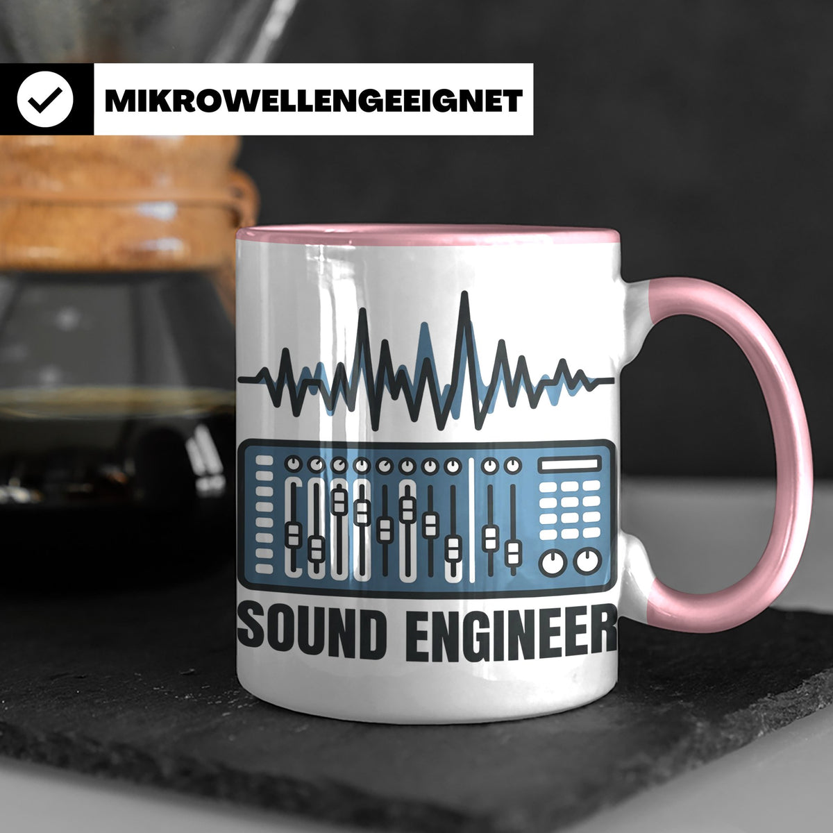 Tontechniker Tasse für Sound Engineer & Audio Engineer, Kaff – Rosa [farbe:rosa]