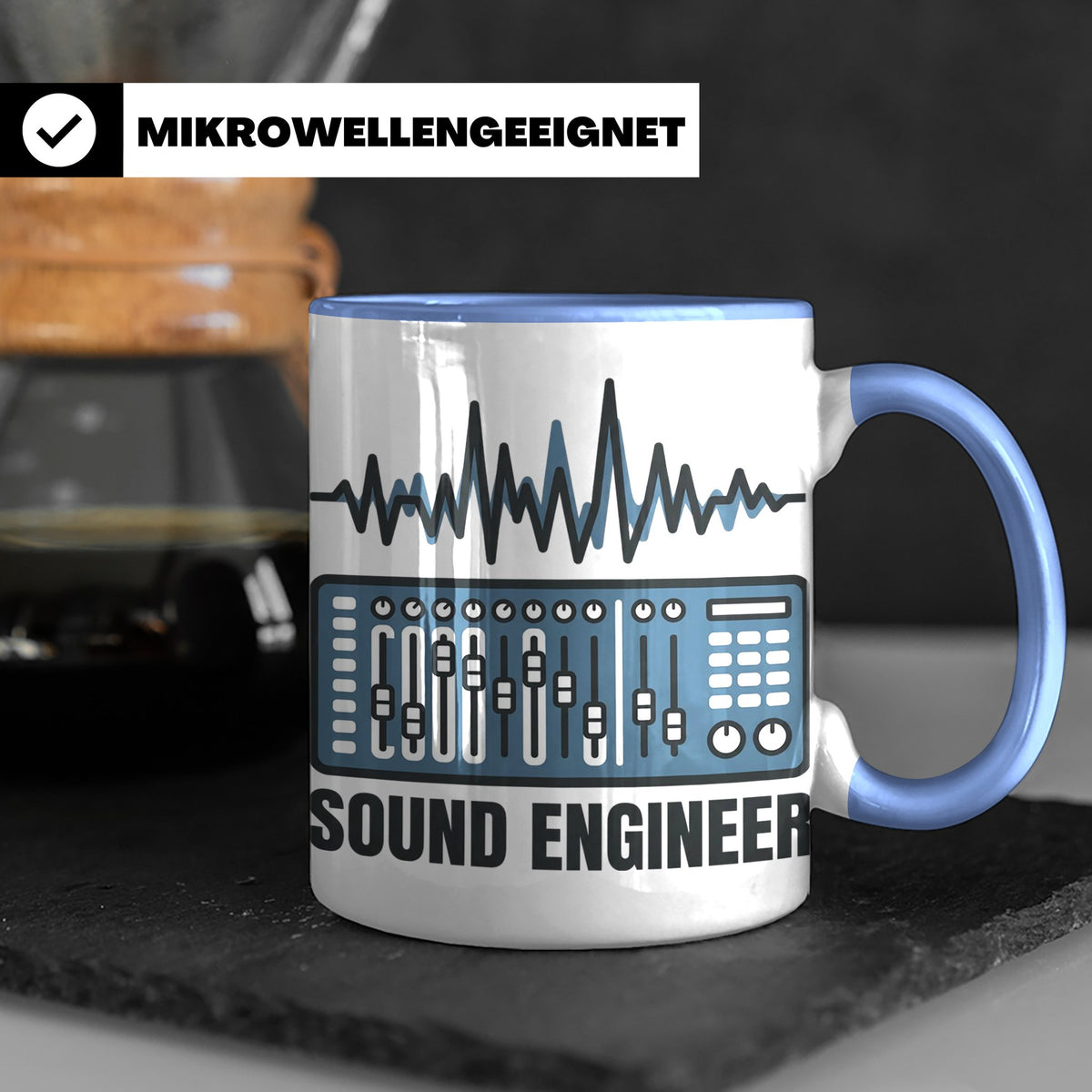 Tontechniker Tasse für Sound Engineer & Audio Engineer, Kaff – Blau [farbe:blau]