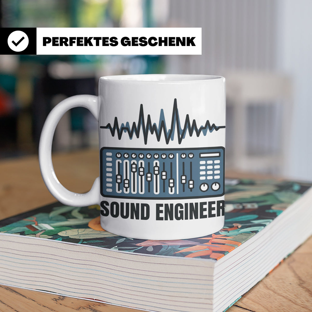 Tontechniker Tasse für Sound Engineer & Audio Engineer, Kaff – Weiß [farbe:weiß]
